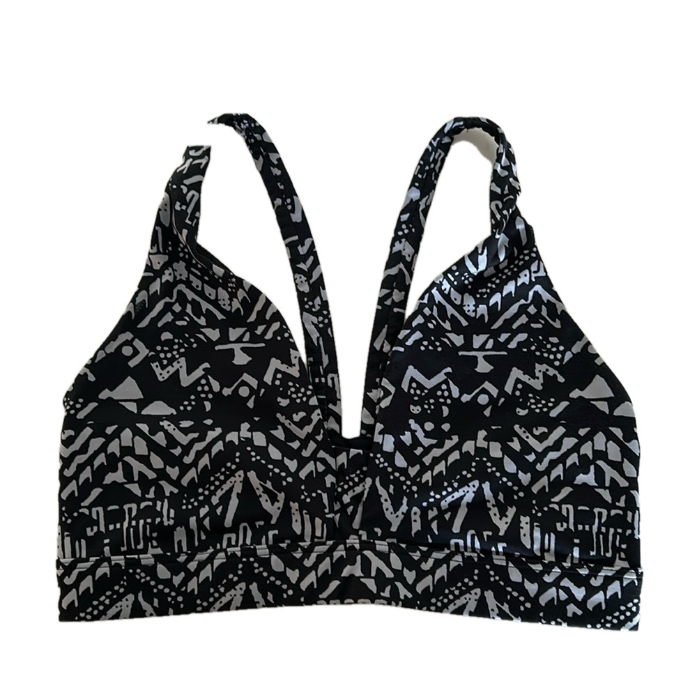 Victoria Secret VSX Sports Bra Black Light Gray Pattern Size Small